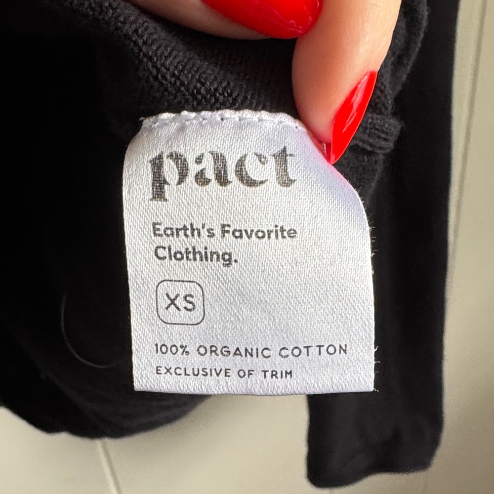 Pact Black Organic Cotton V-neck cardigan Sz XS - Picture 3 of 6